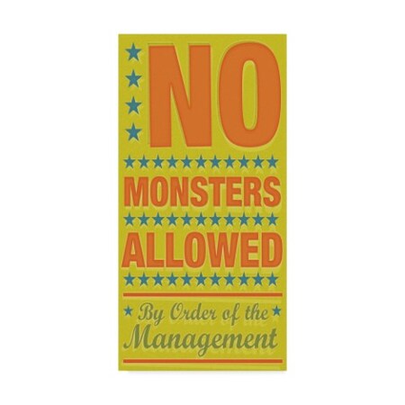 Trademark Fine Art John W. Golden 'No Monsters Allowed' Canvas Art, 16x32 ALI30744-C1632GG